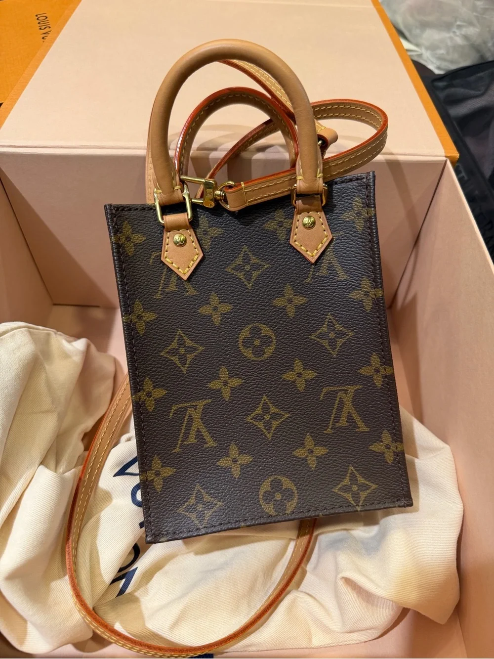 Louis Vuitton Petit Sac Plat Monogram Crossbody Bag